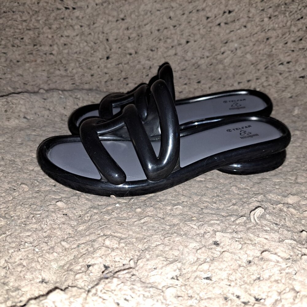 MELISSA x TELFAR Jelly Slide-Black-Size 39/8 US-Near Mint - Picture 2 of 10